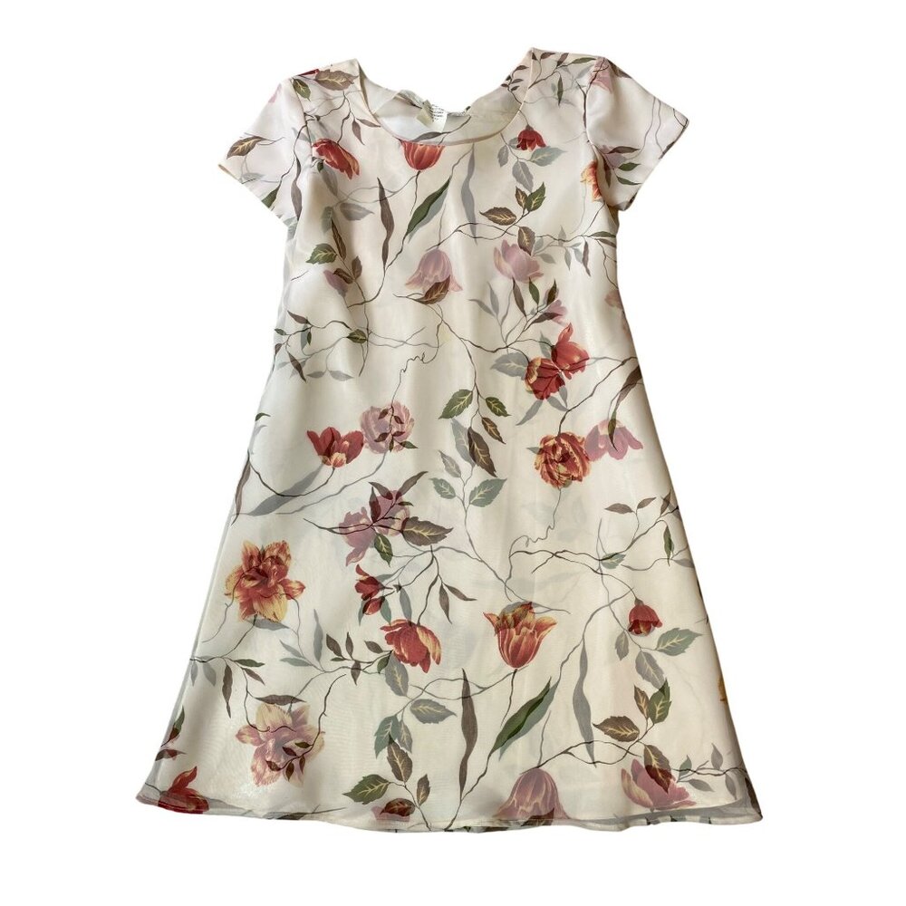Jessica Howard Floral A-Line Dress Short Sleeve Size 6 Tall